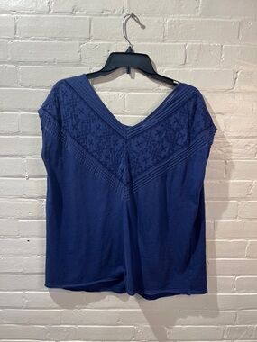 Sundance Deep Blue Embroidered V-Neck Tank